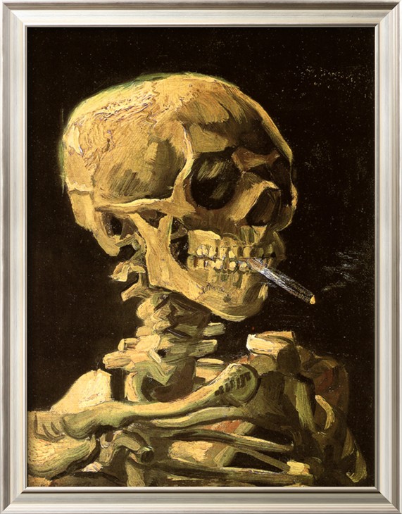 Skull With Burning Cigarette By Vincent Van Gogh